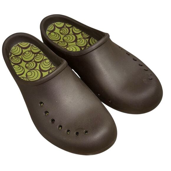 CROCS Shoes - Crocs Tully Espresso Brown Clogs Womens Sz 11 Slip On Comfort Shoes Nurse Casual